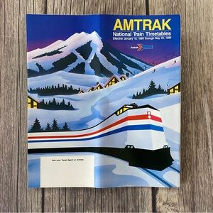 Vintage Amtrak National Train Timetables Booklet Brochure 1989